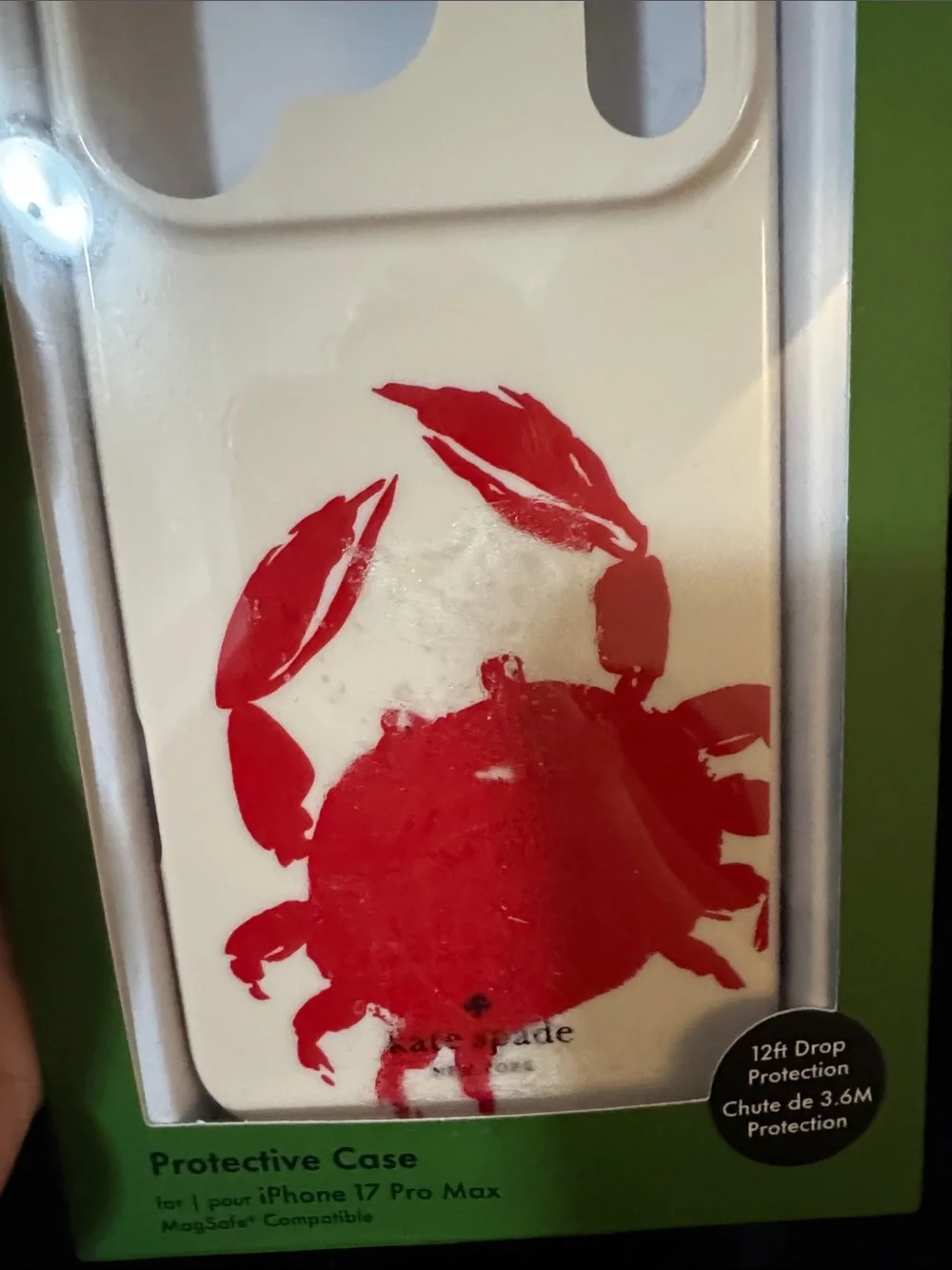 kate spade Cream iPhone 17 Pro Max Case with Red Crab
